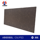 Vanity Countertop Solid Surface Artificial Quartz Stone Black Color NSF 20CM