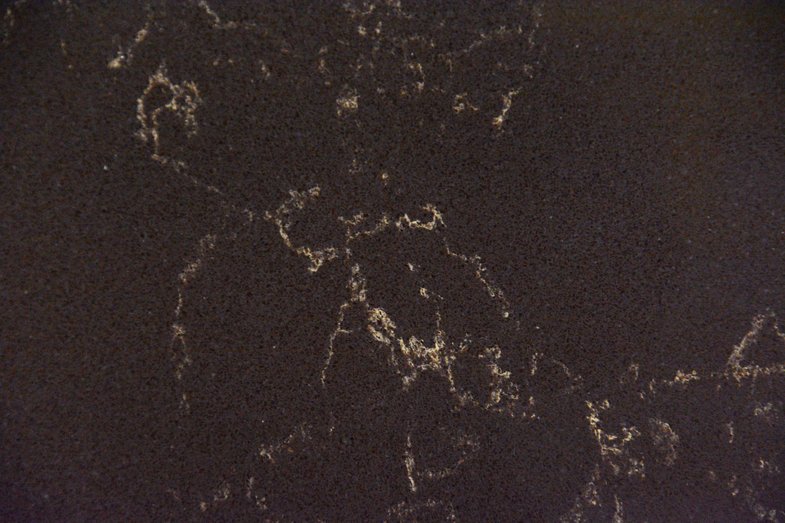 주방 조리대 단단한 표면 인공 석영 돌 흑경 색 아일랜드